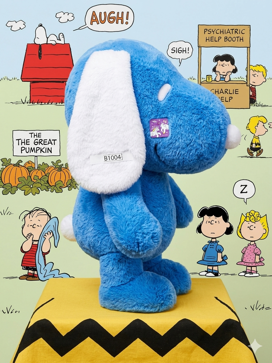 Peanuts Snoopy BIG Plush — Blue & White Ver. (Toreba 2019)