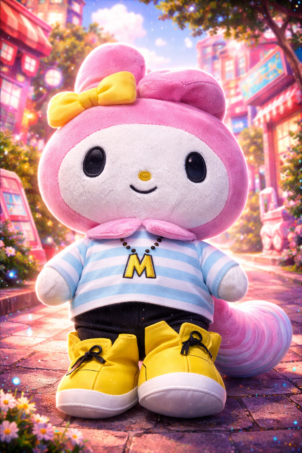 Sanrio My Melody 10" Plush — Striped Shirt Streetwear Variant