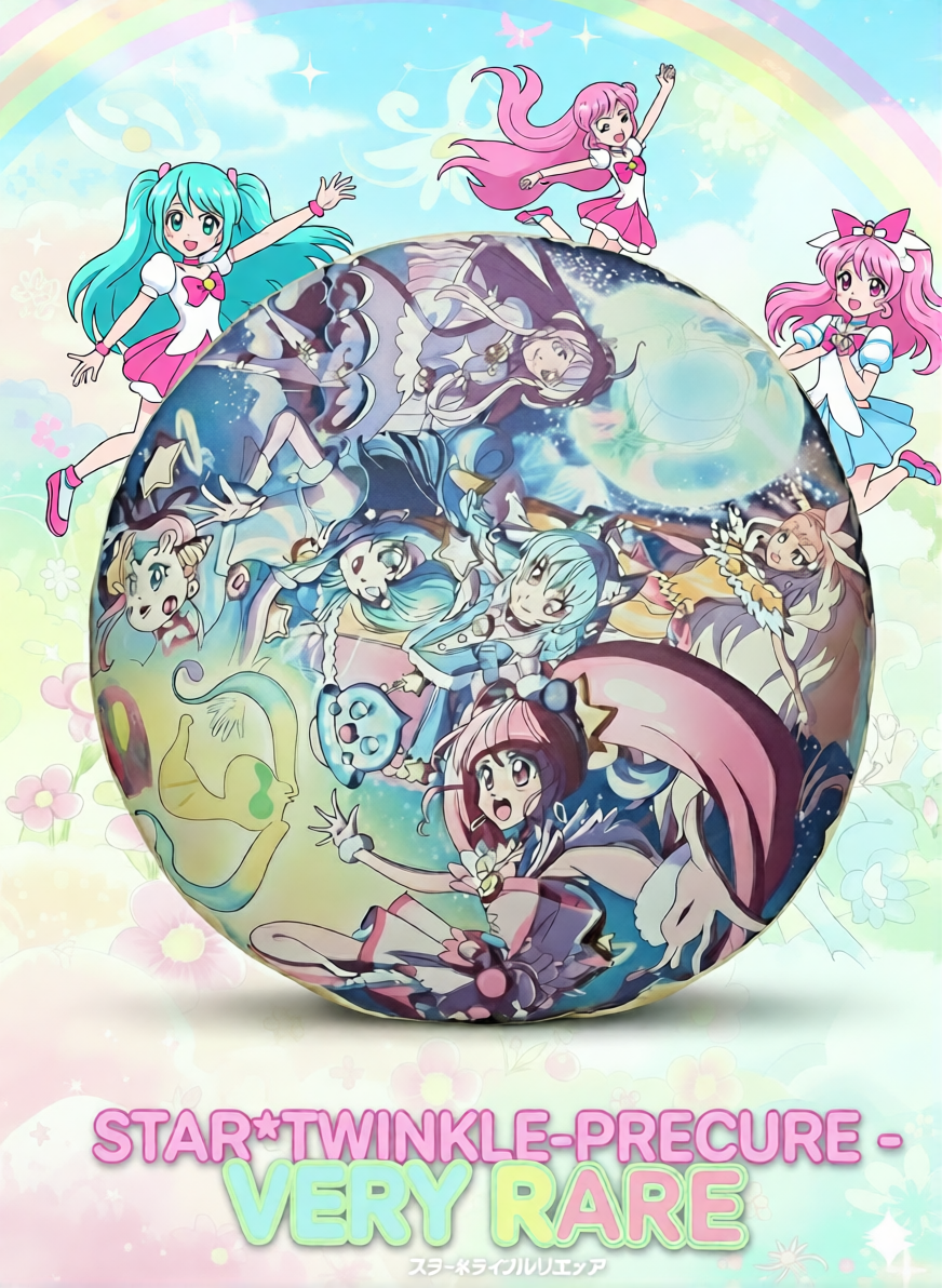 Star☆Twinkle PreCure Jumbo Group Die-Cut Cushion — 20" (2019/2020 Toreba Exclusive Import)
