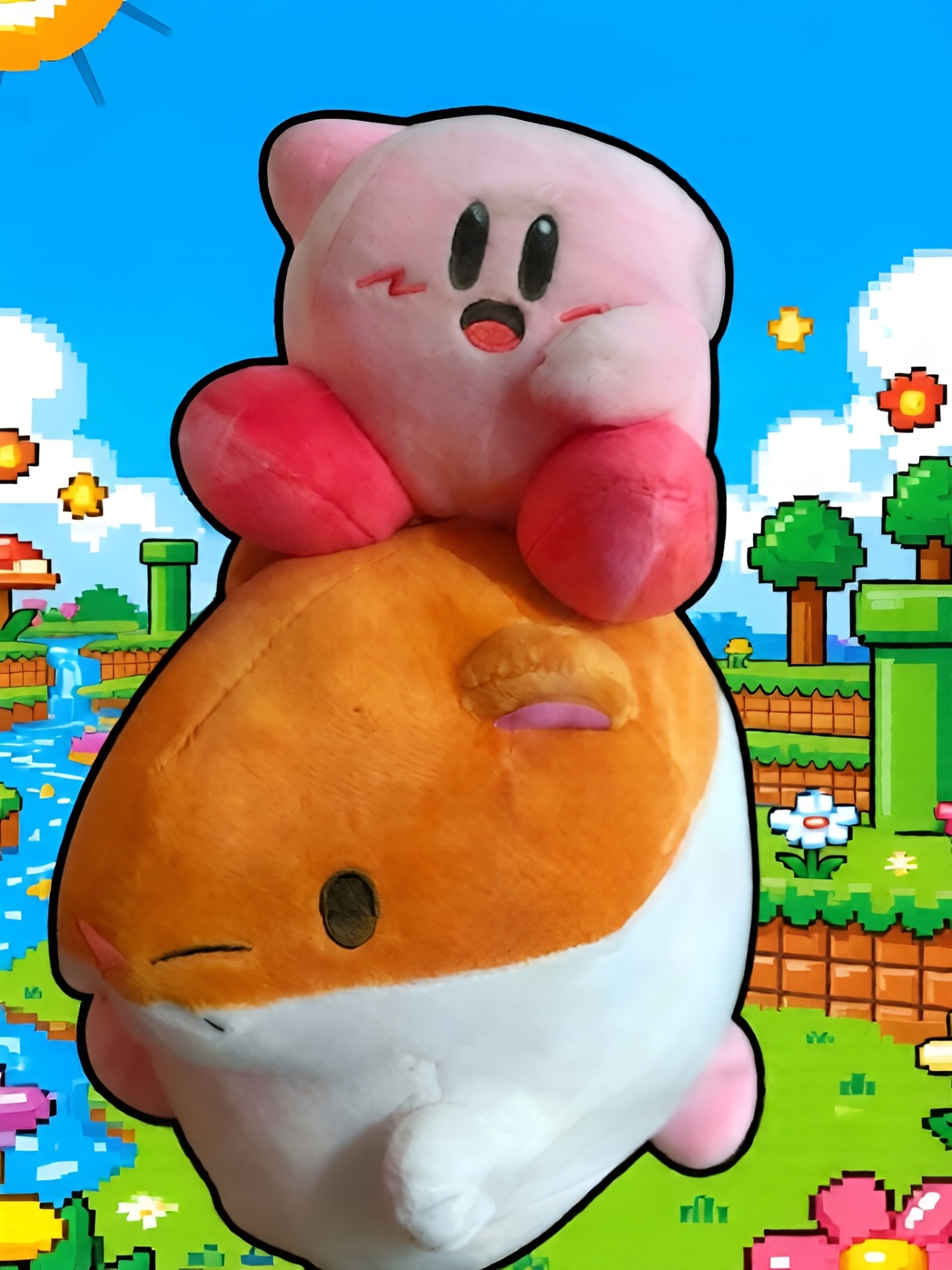 [Rare] Kirby & Rick the Hamster BIG Plush — 2020 Toreba Arcade Exclusive