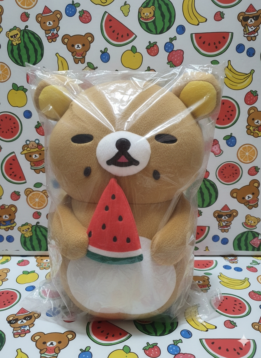 San-X Rilakkuma XL Full Belly Watermelon Plush — 2019 Toreba Japan Exclusive