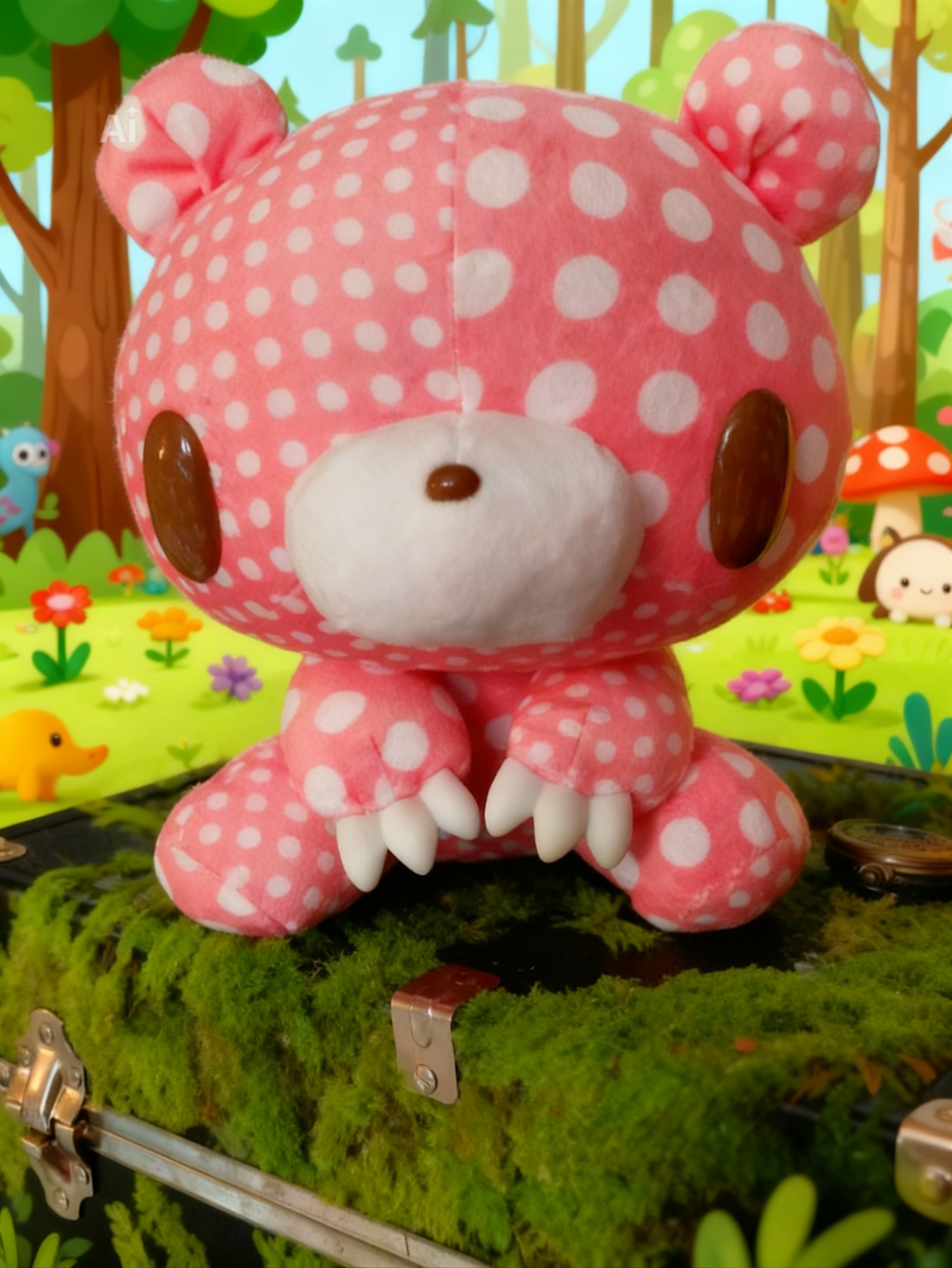 Chax GP Gloomy Bear #556 Textillic8 Crazy Dots Pink Plush — Toreba 2020