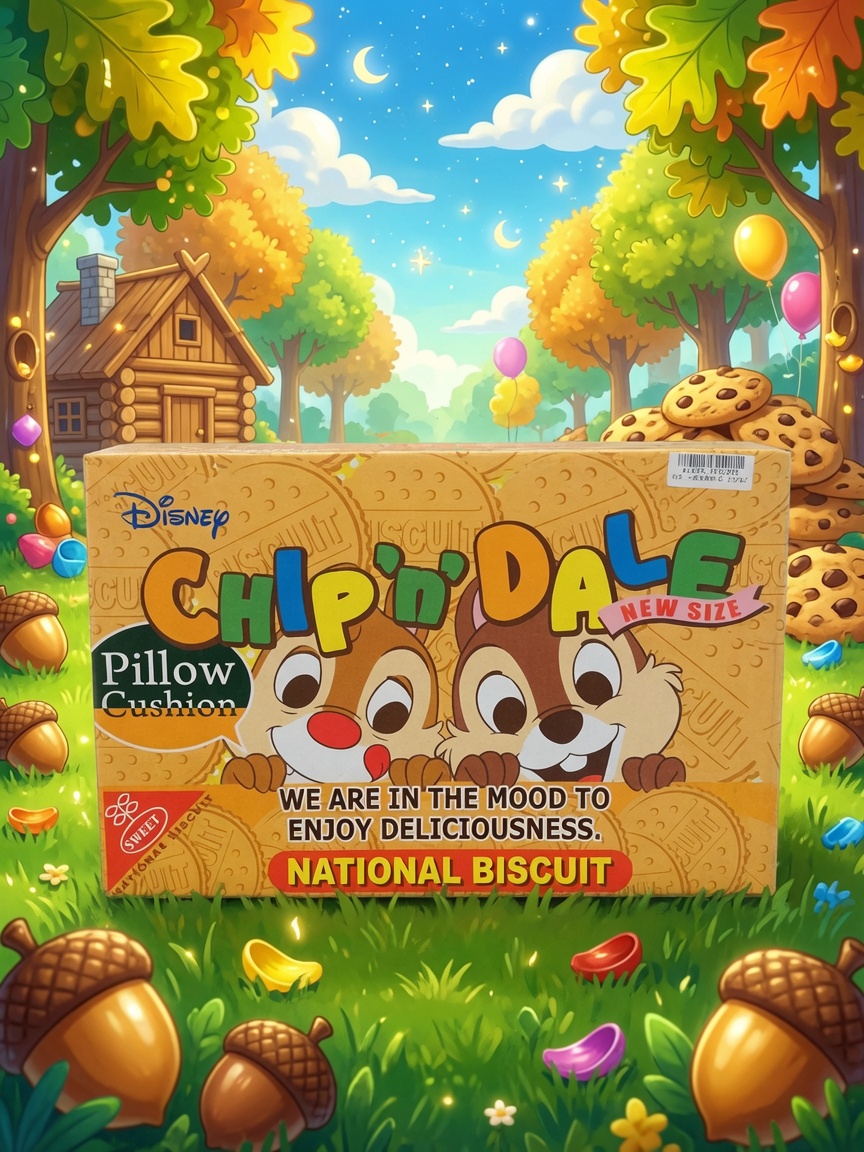 [New] SEGA Disney Chip 'n' Dale "National Biscuit" Premium Pillow Cushion — 2019 Toreba Crane Prize